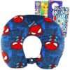 Marvel Spiderman Travel Neck Pillow for Kids- Bundle with 13 Spiderman Neck Pillow, & More - Spiderman Travel Accessories Set - 1