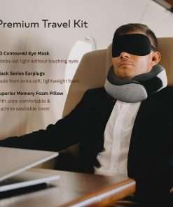 Travel Neck Pillows for Airplanes, Sleeping Essentials for Long Flight, 360° Head Support, Car and Airplane Kit with 3D Contoured Eye Mask - 2
