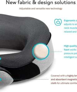 Travel Neck Pillows for Airplanes, Sleeping Essentials for Long Flight, 360° Head Support, Car and Airplane Kit with 3D Contoured Eye Mask - 4