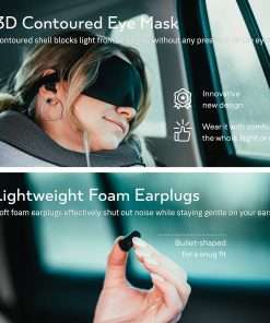 Travel Neck Pillows for Airplanes, Sleeping Essentials for Long Flight, 360° Head Support, Car and Airplane Kit with 3D Contoured Eye Mask - 5