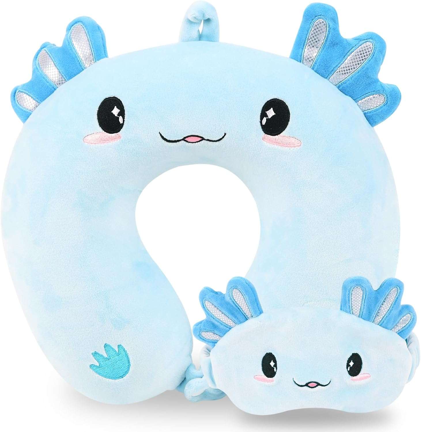 Travel Pillow, Kids Travel Pillow with Sleep Eye Mask Soft Memory Foam Kids Neck Pillow for Boys & Girls, Travel Accessories for Car Airplane Traveling - 1