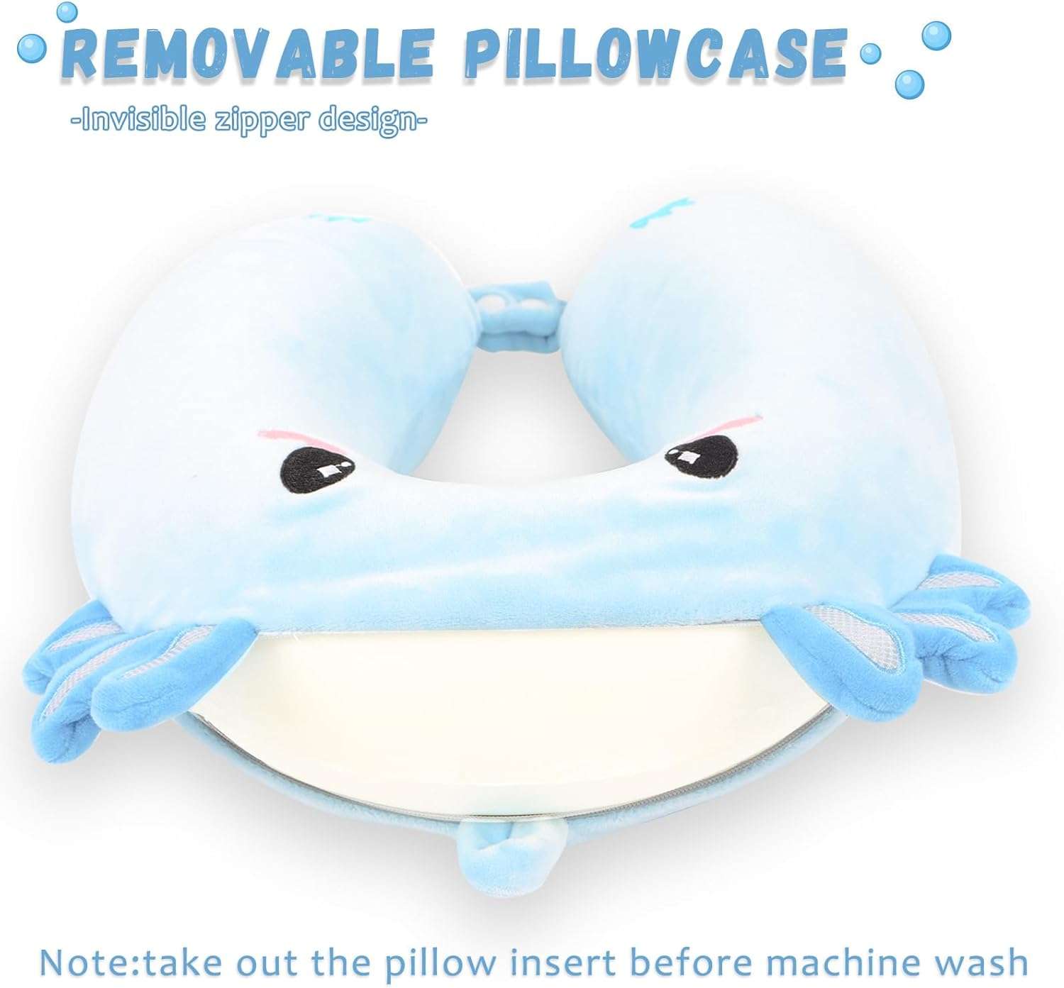 Travel Pillow, Kids Travel Pillow with Sleep Eye Mask Soft Memory Foam Kids Neck Pillow for Boys & Girls, Travel Accessories for Car Airplane Traveling - 4