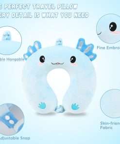 Travel Pillow, Kids Travel Pillow with Sleep Eye Mask Soft Memory Foam Kids Neck Pillow for Boys & Girls, Travel Accessories for Car Airplane Traveling - 5