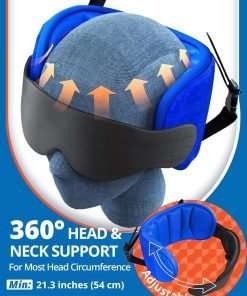 Travel Pillows for Airplanes, Airplane Pillow for Long Flight, Airplane Head Strap with Eye Mask for Sleep, Travel Neck Pillow for Car Road Trip, 360° Support Headrest - 5