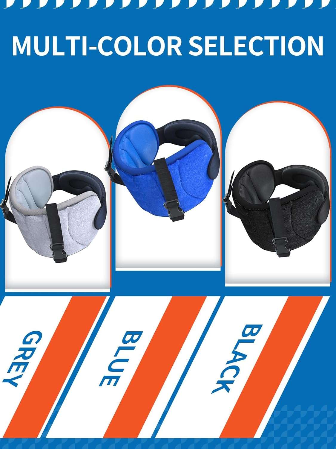 Travel Pillows for Airplanes, Airplane Pillow for Long Flight, Airplane Head Strap with Eye Mask for Sleep, Travel Neck Pillow for Car Road Trip, 360° Support Headrest - 8