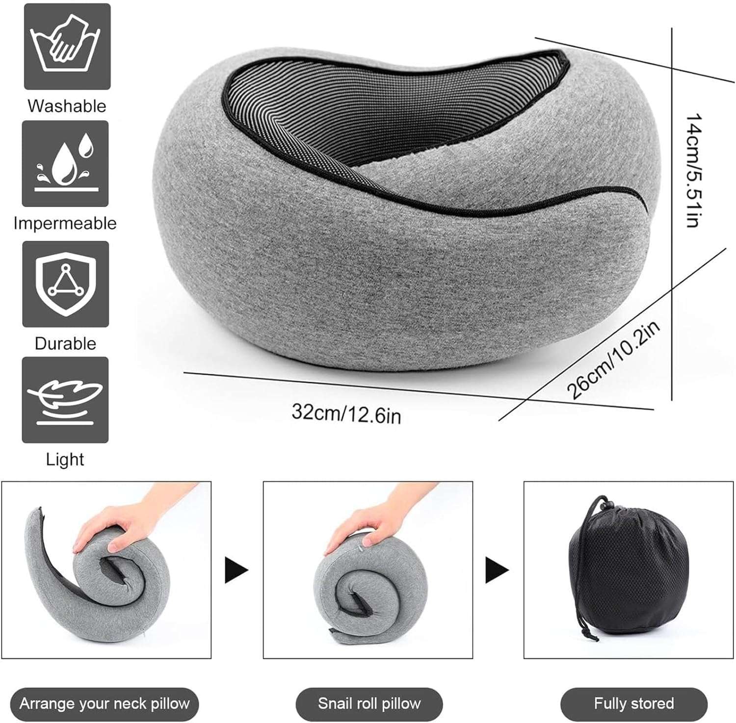 WEERSHUN Travel Pillows for Airplanes,2024 New Travel Pillow,Travel Neck Pillow Neck Pillow Airplane Memory Foam Travel Pillow Neck Pillow for Traveling Suitable for Airplanes - 3