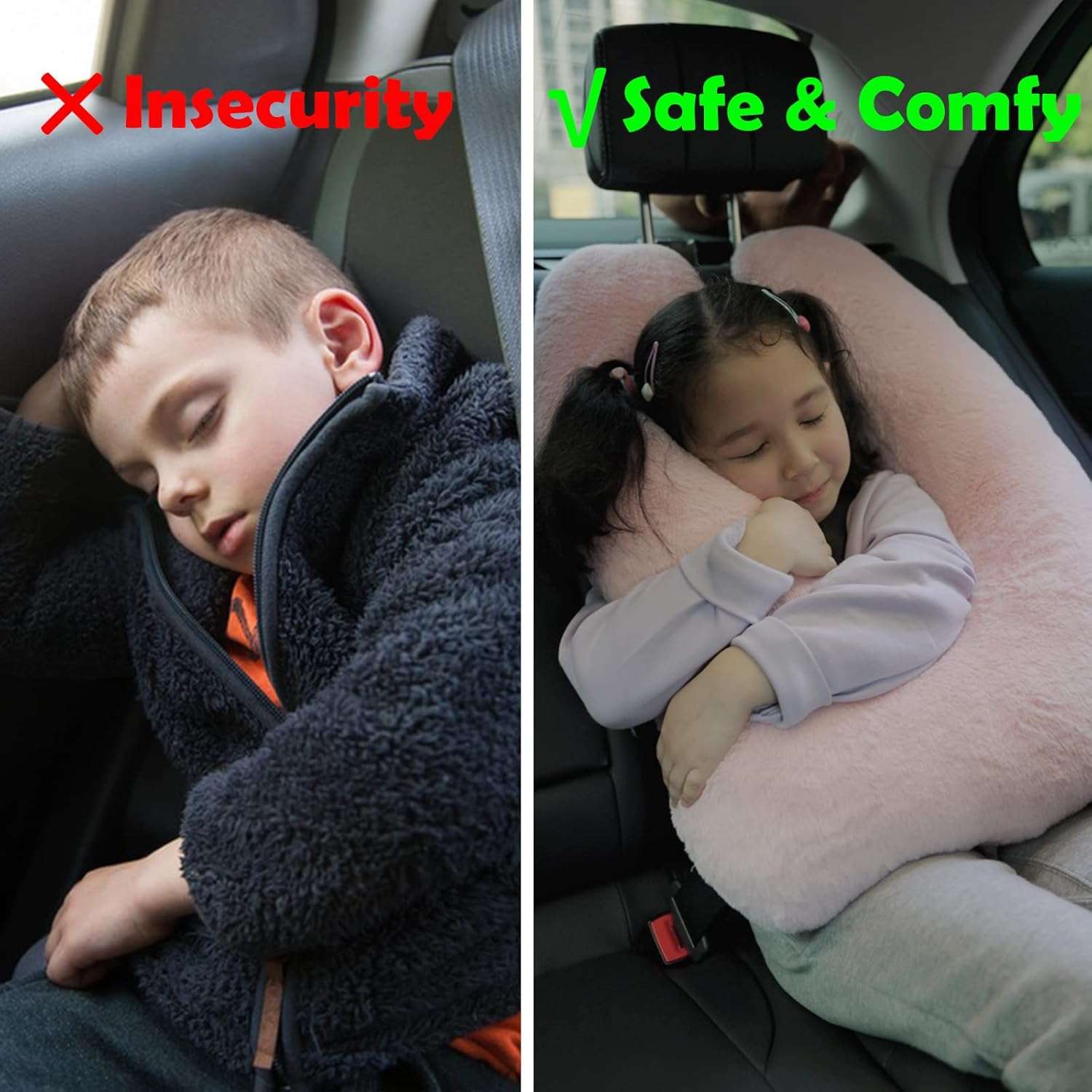 Kids Neck Pillow for Travel Provides Double Support to The Head and Neck in Any Sleeping Position on Flights, Car, and at Home, Comfortable Airplane Travel Pillow - 4