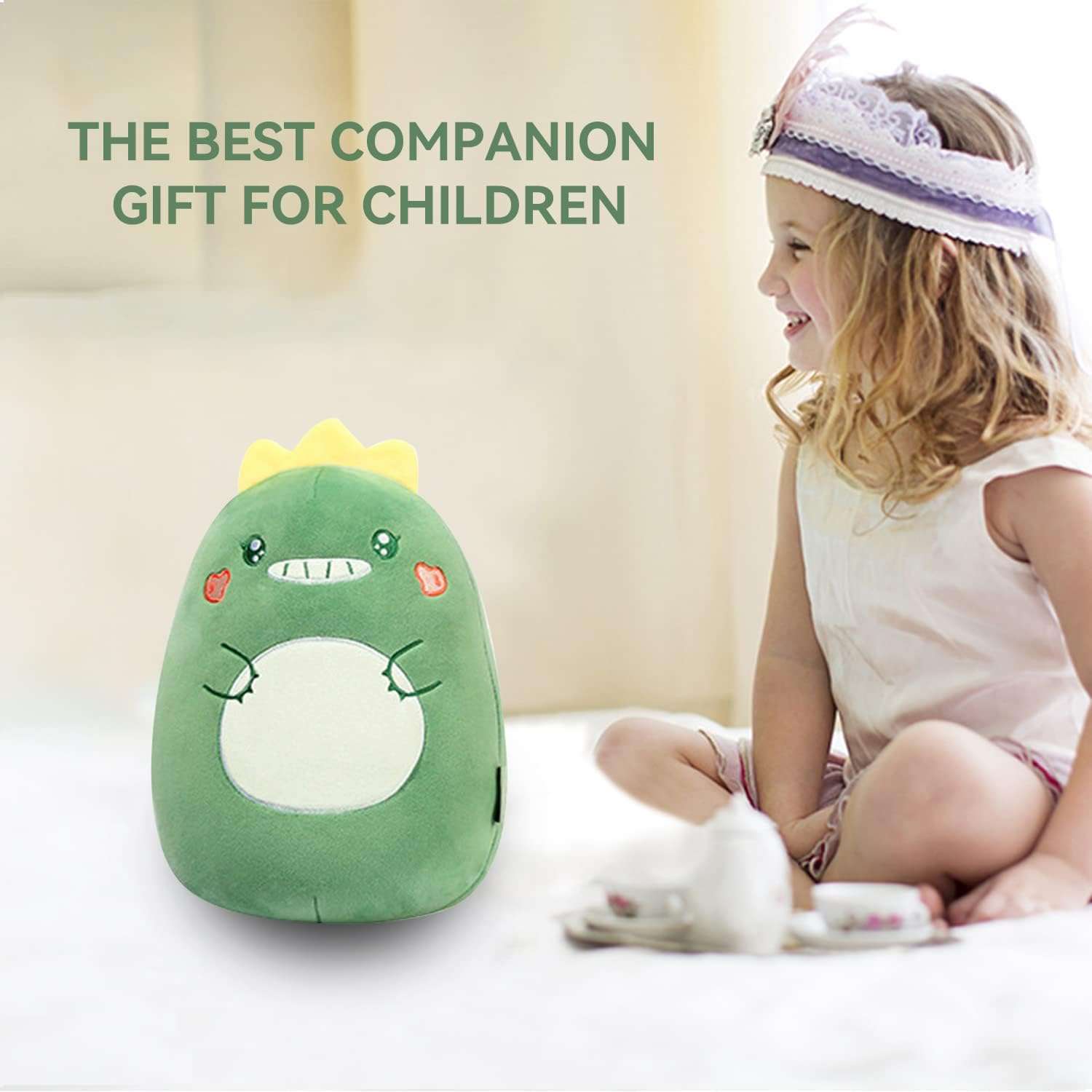 Kids Travel Pillow - 2-in-1 Deformable Kids Neck Pillow for Traveling, Soft U-Shaped Pillow with Adorable Animal Design, Comfy Sleep and Play, Ideal for Airplanes Travel - Dinosaur - Image 5
