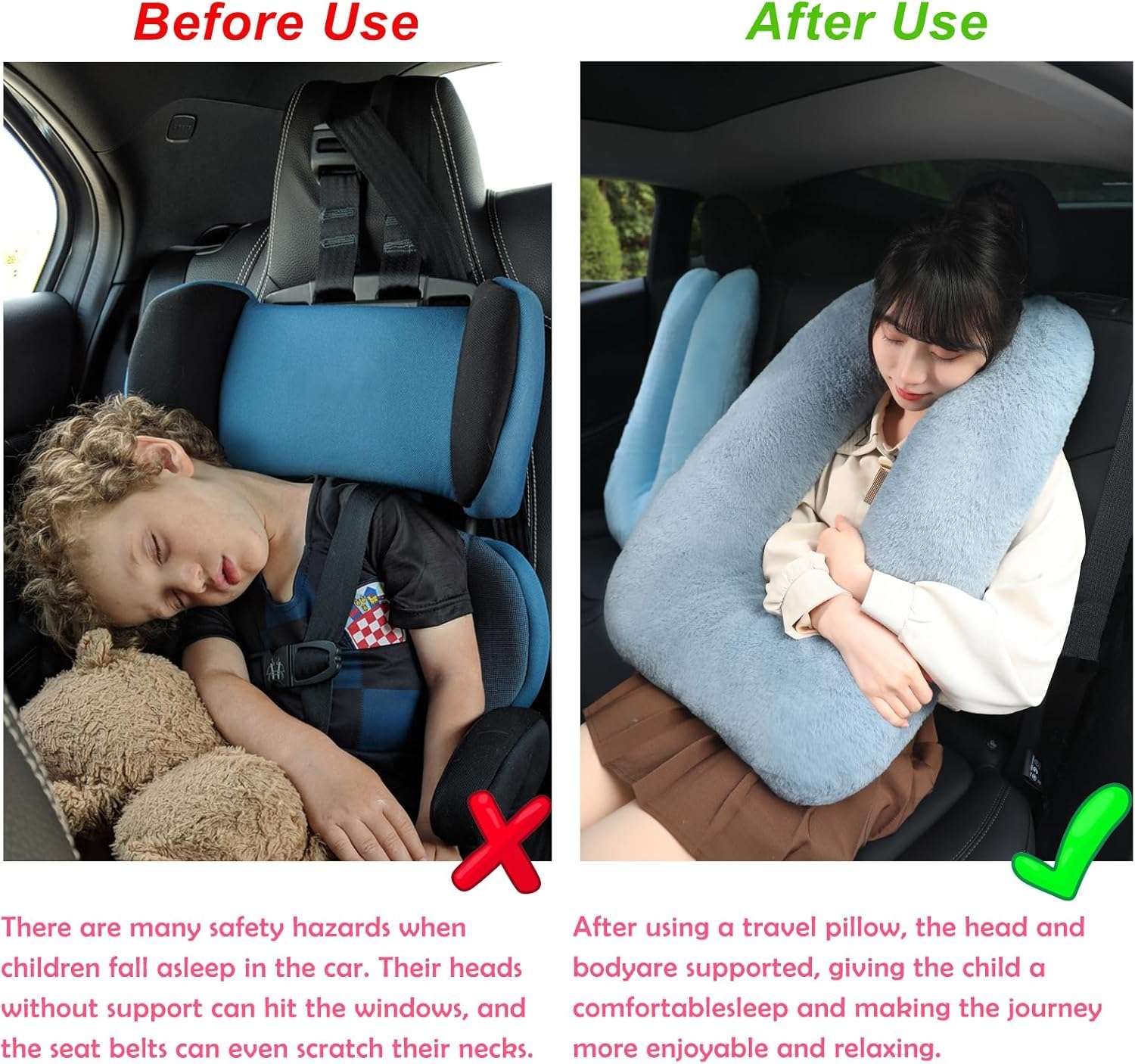 Kids Travel Pillow for Car Seat with Hand Muff, Cartoon Neck & Headrest Seat Belt Pillow for Car Road Trips Long-Distance Travel Sleeping Pillow for Adults and Children, Koala - Image 5