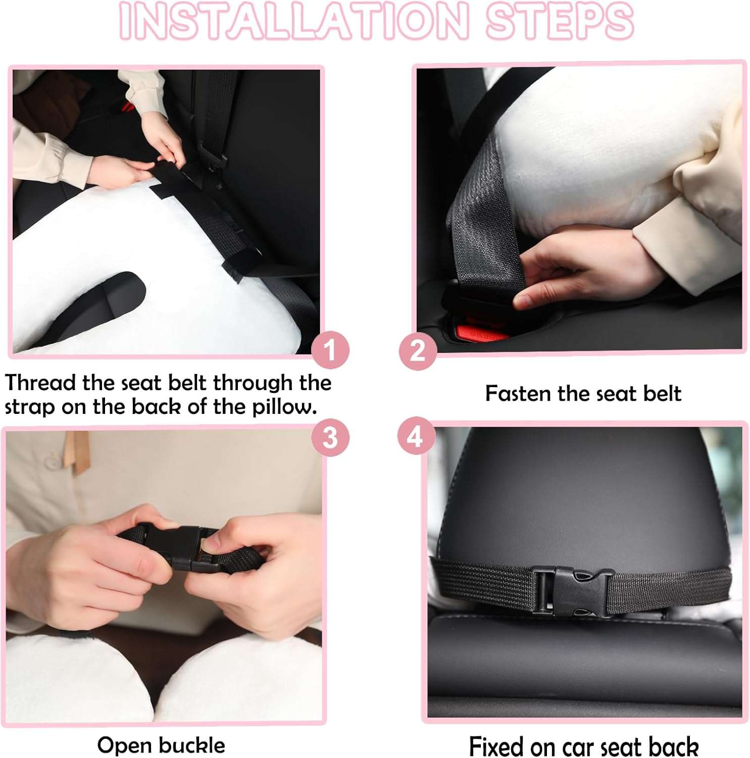 Kids Travel Pillow for Car Seat with Hand Muff, Cartoon Neck & Headrest Seat Belt Pillow for Car Road Trips Long-Distance Travel Sleeping Pillow for Adults and Children, Koala - 5