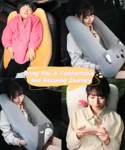 Kids Travel Pillow for Car Seat with Hand Muff, Cartoon Neck & Headrest Seat Belt Pillow for Car Road Trips Long-Distance Travel Sleeping Pillow for Adults and Children, Koala - 6