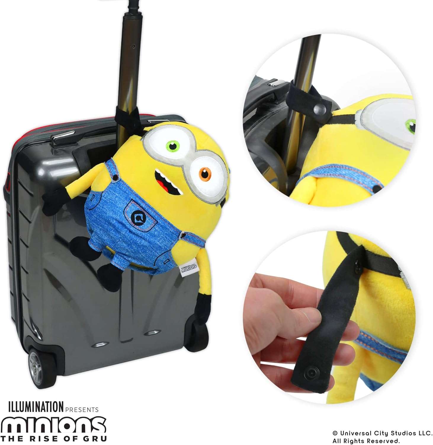 Roamwild Universal Despicable Me Bob Minions Kids Travel Pillow and Travel Blanket Set – Soft Plush Armrest Buddy Transforms Any Armrest Into a Comfy Childs Pillow for Travelling - 6