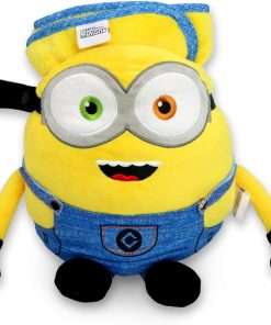 Roamwild Universal Despicable Me Bob Minions Kids Travel Pillow and Travel Blanket Set – Soft Plush Armrest Buddy Transforms Any Armrest Into a Comfy Childs Pillow for Travelling - 7