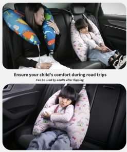 Travel Pillow Car Pillow for Kids 6 Years Old+ Kid Car Sleeping for The Back Seat of Car Seat Belt Adjuster Neck Shoulder Support on Road Trips Cartoon Anime Gift Ideas - 3