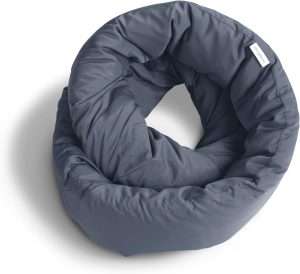 Huzi Infinity Pillow - Travel Neck Pillow - Versatile Soft 360 Support Scarf - Machine Washable - Home Travel Flight Road Trips (Midnight Grey) - 1