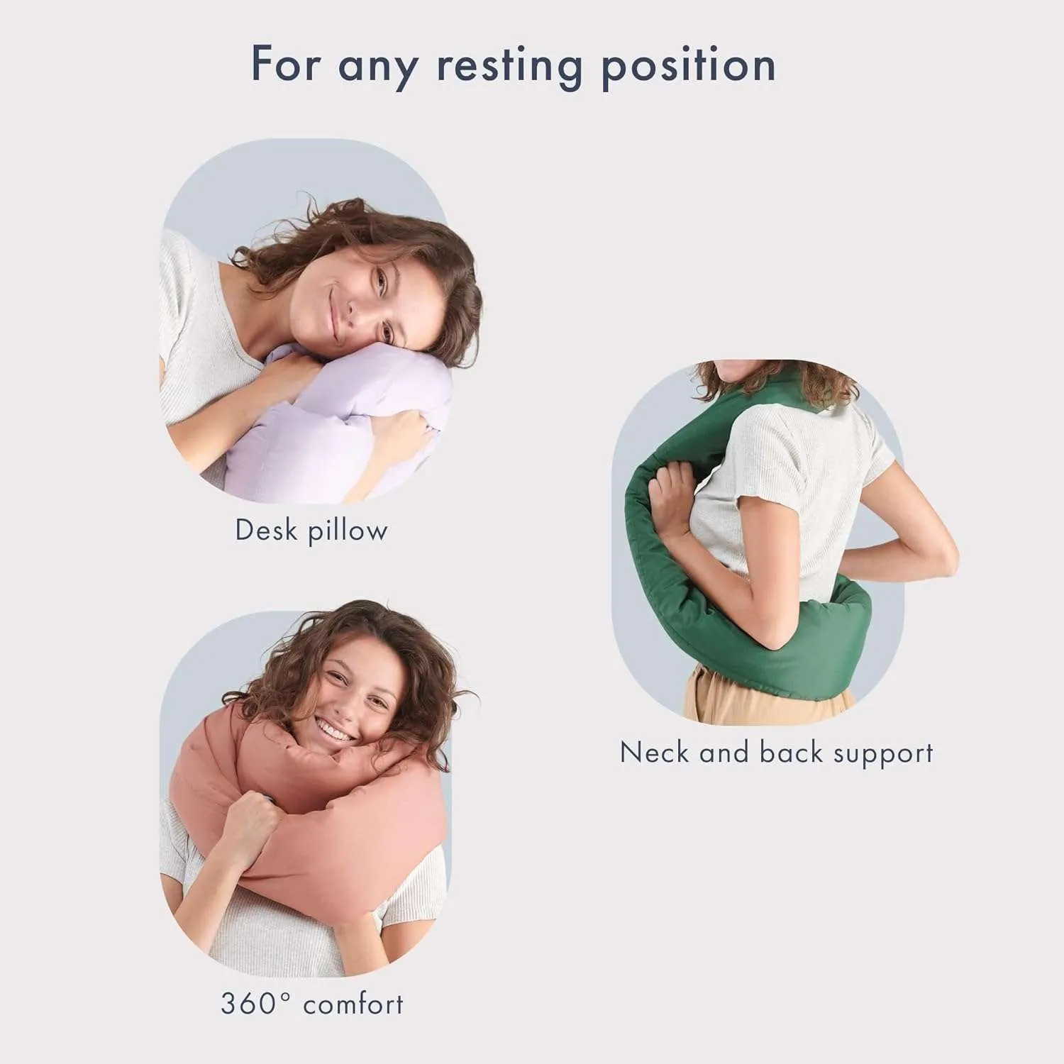 Huzi Infinity Pillow - Travel Neck Pillow - Versatile Soft 360 Support Scarf - Machine Washable - Home Travel Flight Road Trips (Midnight Grey) - 5