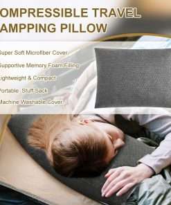 Ivellow Travel Pillow Compressible Camping Pillow for Sleeping Shredded Memory Foam Pillow Compact Firm Supportive Pillow for Adults Kids Outdoor Backpacking Hiking Essential Gear - 2