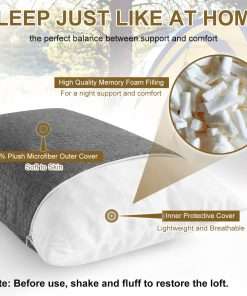 Ivellow Travel Pillow Compressible Camping Pillow for Sleeping Shredded Memory Foam Pillow Compact Firm Supportive Pillow for Adults Kids Outdoor Backpacking Hiking Essential Gear - 3