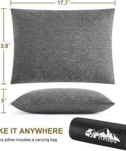 Ivellow Travel Pillow Compressible Camping Pillow for Sleeping Shredded Memory Foam Pillow Compact Firm Supportive Pillow for Adults Kids Outdoor Backpacking Hiking Essential Gear - 5