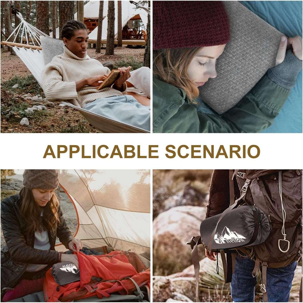 Ivellow Travel Pillow Compressible Camping Pillow for Sleeping Shredded Memory Foam Pillow Compact Firm Supportive Pillow for Adults Kids Outdoor Backpacking Hiking Essential Gear - 7