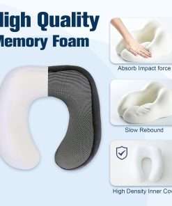 Neck Pillow for Traveling, Travel Pillows for Airplanes,100% Pure Memory Foam Travel Neck Pillow, Adjustable Flight Pillow, Portable Plane Accessories - 5