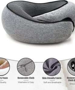 RURING Travel Pillows for Airplanes, Travel Neck Pillow Travel Pillow, Neck Pillow Airplane Valentines Day for Her Memory Foam 360 Degree Support Pillows for Airplanes Offices and Cars - 4