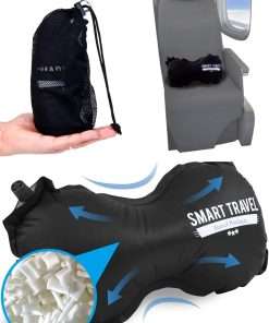 SMART TRAVEL Travel Products Inflatable Lumbar Travel Pillow for Airplane Back Support Long Flight Essential for Women Men Kids - 1