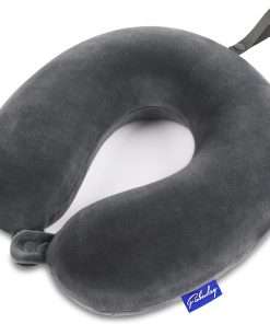 Travel Pillow Memory Foam for Airplanes - Neck Pillow for Traveling, Car, Home, Flight Pillow for Sleeping with Attachable Snap Strap Soft Washable Cover, Provide Head Neck Support Rest - 1