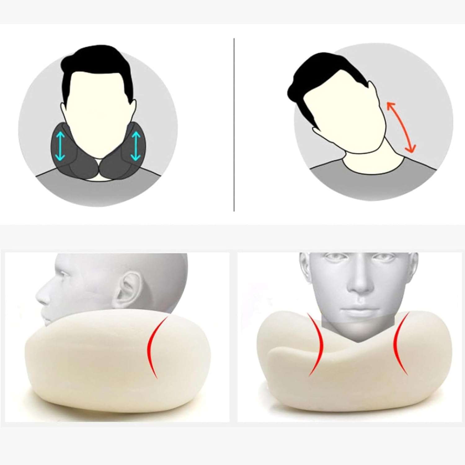 Travel Pillows for Airplanes, Travel Pillow,Travel Neck Pillow Memory Foam Airplane Neck Pillow Neck Pillow for Traveling Valentines Day for Her Suitable for Airplanes,Offices and Cars - 3