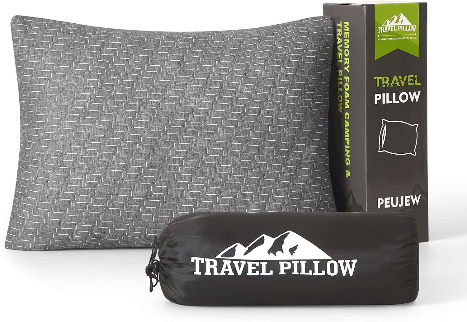 Small Shredded Memory Foam Pillow, Camping Pillow Travel Pillow - Compressible Medium Firm, Breathable Cover, Ideal Backpacking Hiking, Airplane and Car - 1