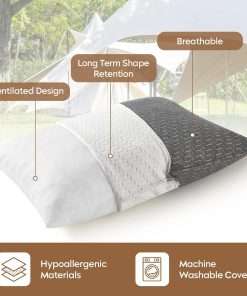 Small Shredded Memory Foam Pillow, Camping Pillow Travel Pillow - Compressible Medium Firm, Breathable Cover, Ideal Backpacking Hiking, Airplane and Car - 2