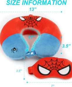 Superhero Travel Pillow for Kids & Adults with Sleep Eye Mask, Memory Foam U-Shaped Neck Pillow with Washable Cover, Soft Head Support Travel Accessories - 2