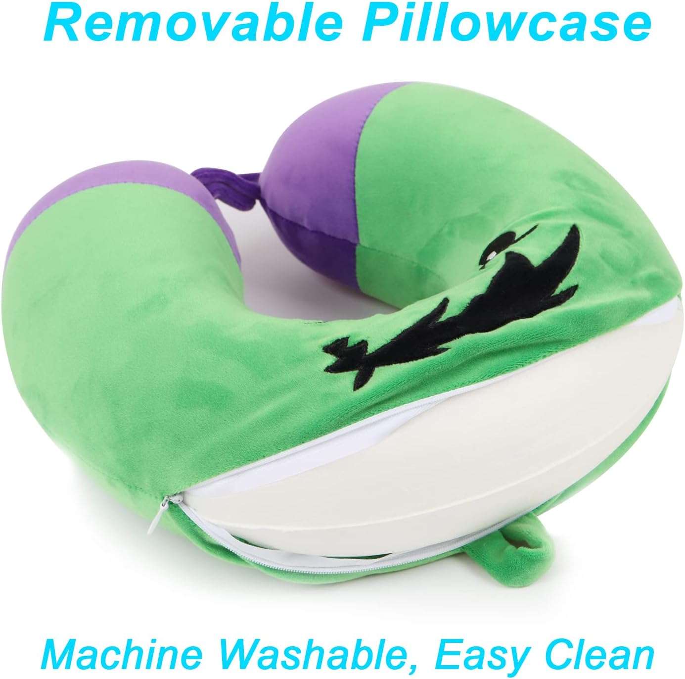 Superhero Travel Pillow for Kids & Adults with Sleep Eye Mask, Memory Foam U-Shaped Neck Pillow with Washable Cover, Soft Head Support Travel Accessories - 3