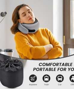 Travel Neck Pillows, 100% Memory Foam Filling, Travel Pillows for Airplanes, Compact and Ergonomic Design, Best for Sleeping Plane Train Travel Essentials - 3