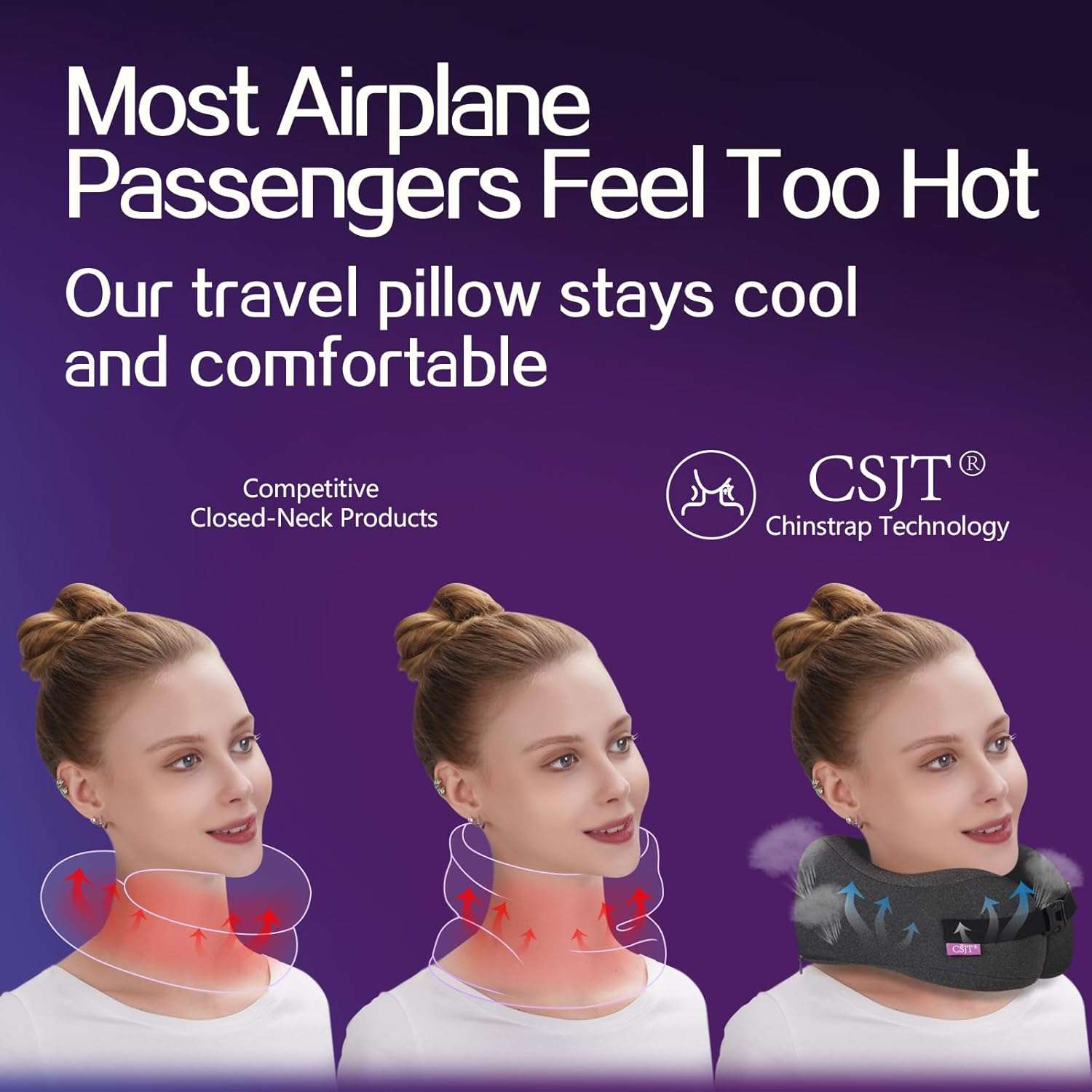 Travel Pillow Vac Compressed Memory Foam Neck Pillow Airplane,Comfortable,Neck Support,Machine Washable,Airplanes Travel Essentials Accessories for Office,Flight,Cars Breaks Sleeping - 2
