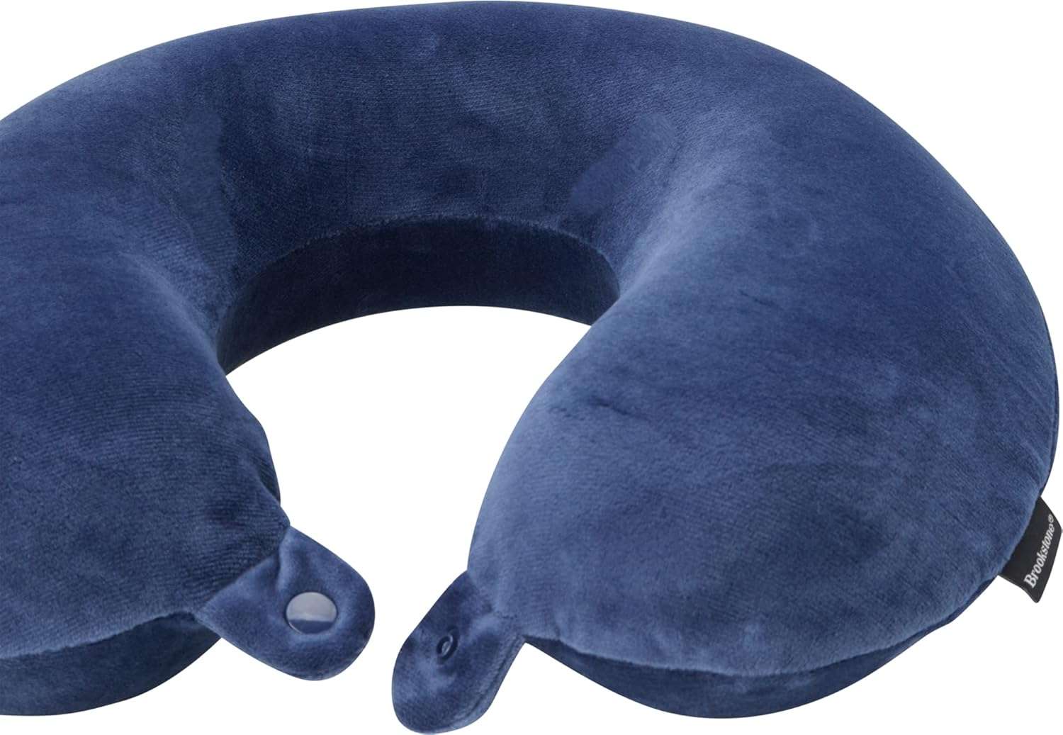 Brookstone Travel Neck Pillow - Lightweight Fleece Casing U-Shaped Stuffable Memory Foam Travel Pillow for Sleeping and Neck Support, Blue - 6