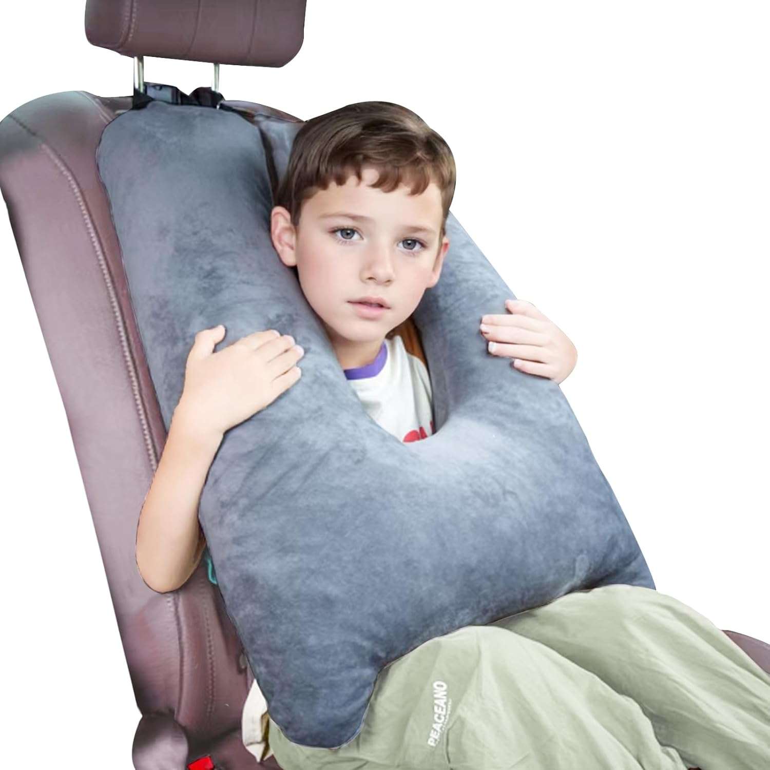 Car Pillow for Kids, Memory Foam Travel Pillow for Car and Adults, Kid Travel Pillow for Sleeping on Road Trip, Small Body Pillow for Kids - 1