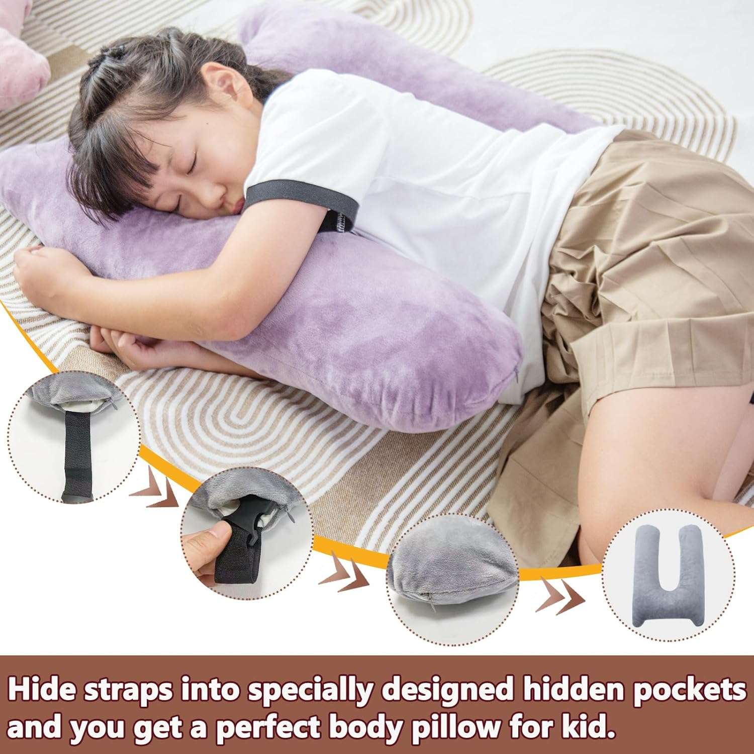 Car Pillow for Kids, Memory Foam Travel Pillow for Car and Adults, Kid Travel Pillow for Sleeping on Road Trip, Small Body Pillow for Kids - 4