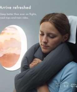 Huzi Infinity Pillow - Home Travel Soft Neck Scarf Support Sleep (Navy) - 6