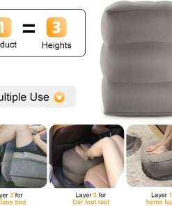 Inflatable Travel Foot Rest Pillow, Kids Airplane Bed, Adjustable Height Leg Pillow for Air Travel, Make a Flat Bed for Kids and Toddlers, Great for Airplane, Train, car - 5