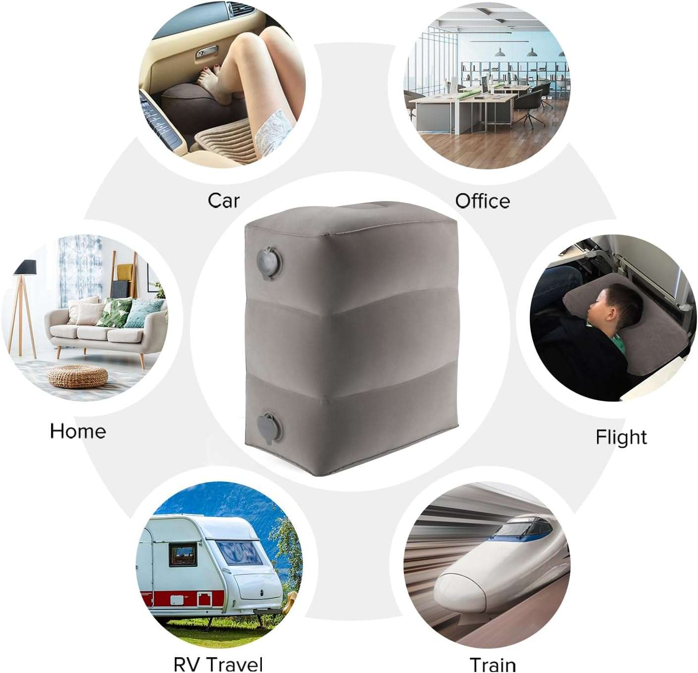 Inflatable Travel Foot Rest Pillow, Kids Airplane Bed, Adjustable Height Leg Pillow for Air Travel, Make a Flat Bed for Kids and Toddlers, Great for Airplane, Train, car - 9