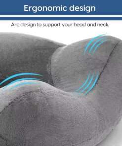 Inflatable Travel Pillow for Airplane Inflatable Neck Pillow for Traveling with Soft Velvet Washable Cover for Sleeping, Airplane,Train, Car, Office, Contoured Eye Masks, Earplugs - 3