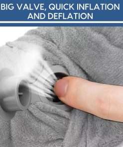 Inflatable Travel Pillow for Airplane Inflatable Neck Pillow for Traveling with Soft Velvet Washable Cover for Sleeping, Airplane,Train, Car, Office, Contoured Eye Masks, Earplugs - 4