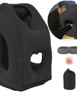 Inflatable Travel Pillow for Airplane, Neck Air Pillow for Sleeping to Avoid Neck and Shoulder Pain, Support Head and Lumbar, Used for Airplane, Car, Bus and Office - 1