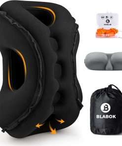 Inflatable Travel Pillow,Multifunction Travel Neck Pillow for Airplane to Avoid Neck and Shoulder Pain,Support Head,Neck,Used for Sleeping Rest, Airplane and Home Use - 1