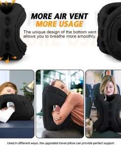 Inflatable Travel Pillow,Multifunction Travel Neck Pillow for Airplane to Avoid Neck and Shoulder Pain,Support Head,Neck,Used for Sleeping Rest, Airplane and Home Use - 3