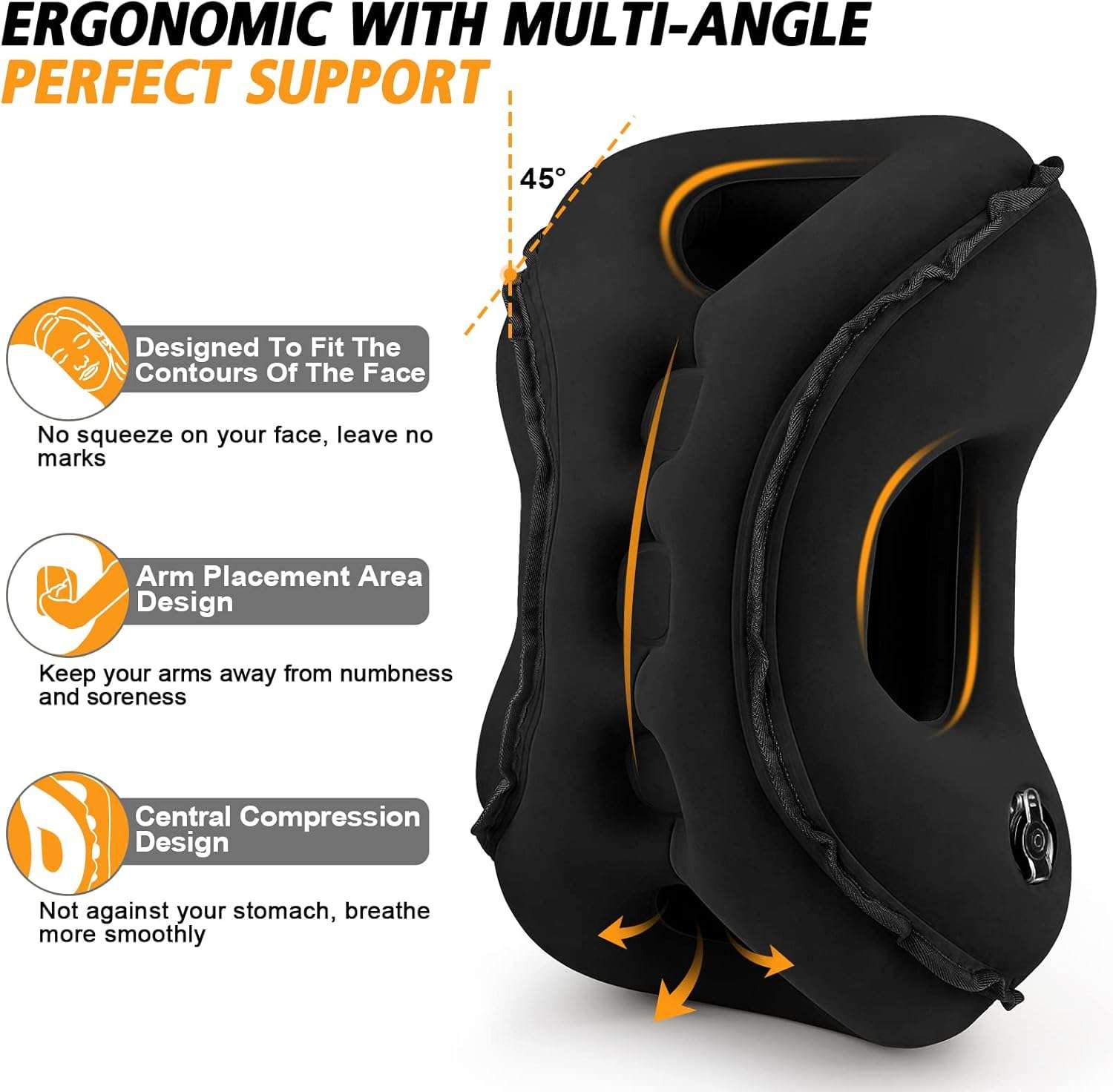 Inflatable Travel Pillow,Multifunction Travel Neck Pillow for Airplane to Avoid Neck and Shoulder Pain,Support Head,Neck,Used for Sleeping Rest, Airplane and Home Use - 4