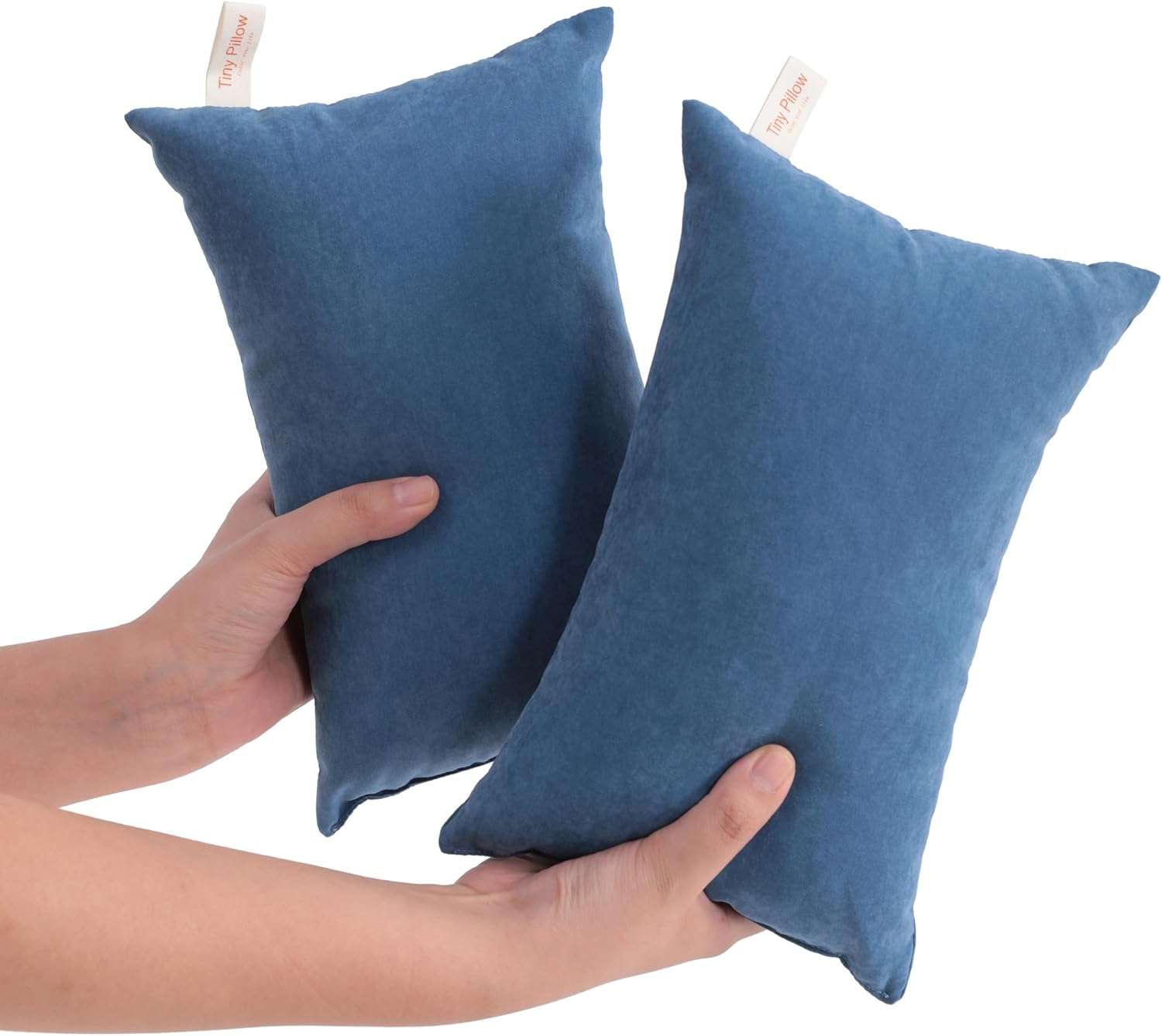 NTBAY Tiny Pillows, Down Alternative 7x11 Microfiber Mini Pillows for Travel, Neck, Wrist, Lumbar and Knee, Soft, Machine Washable, Denim Blue - 1