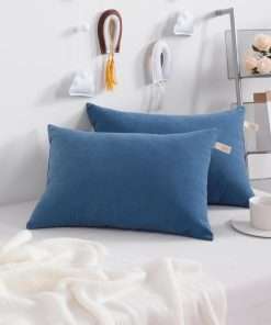 NTBAY Tiny Pillows, Down Alternative 7x11 Microfiber Mini Pillows for Travel, Neck, Wrist, Lumbar and Knee, Soft, Machine Washable, Denim Blue - 2