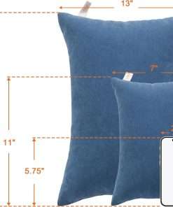 NTBAY Tiny Pillows, Down Alternative 7x11 Microfiber Mini Pillows for Travel, Neck, Wrist, Lumbar and Knee, Soft, Machine Washable, Denim Blue - 5